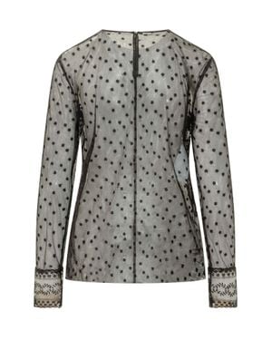 Alberta Ferretti Embroidered Blouse - Gray
