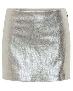 MSGM Metallic Mini Skirt - Gray