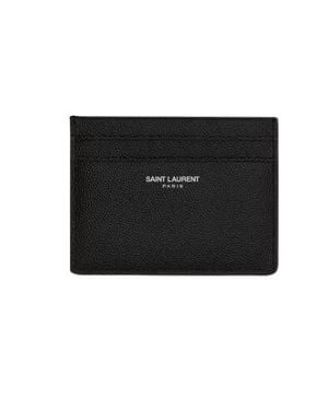 Saint Laurent Ysl Credit Card Case For - Black