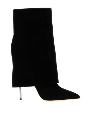 Casadei Casual Chic Berlino Suede Ankle Boots With 10 Cm Heel - Black