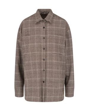 Ermanno Scervino Plaid Virgin Wool Shirt - Brown