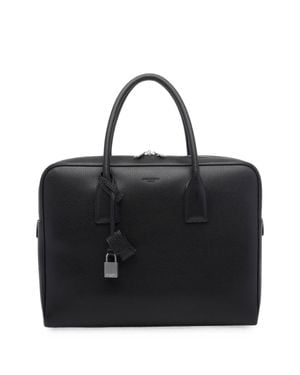 Saint Laurent Bv Bowling Brief Handbag - Black