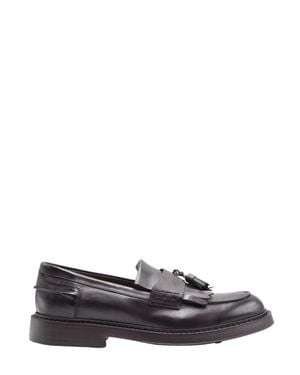 Doucal's 100% Calf Leather Flat Shoes - Gray
