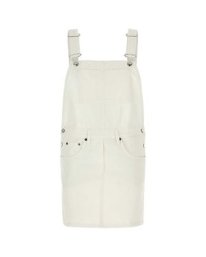 Prada Denim Dungarees Dress - White
