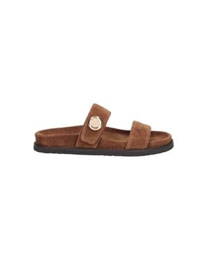 Tory Burch Leather Sandals With Suede Lining - Brown