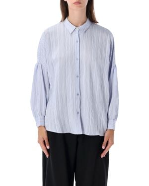 Sessun Relaxed Striped Button-Front Shirt - Blue