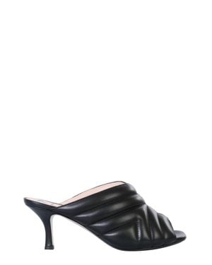 N°21 Quilted Leather Heels - Black