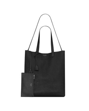 Saint Laurent Bold Leather Tote Bag - Black