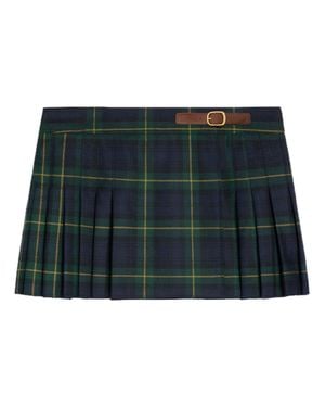 Celine Wool Mini Skirt - Green