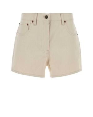 Valentino Garavani Ivory Denim Shorts - Natural