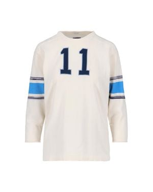 Mother Cotton-Viscose Sweatshirt Sweater - White