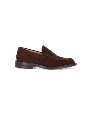 Tricker's Classic 100% Leather Flat Lace-Up Shoes - Brown