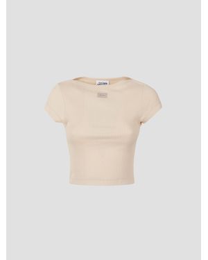 Jean Paul Gaultier Ribbed Cotton Relaxed Fit Graphic Tee - White