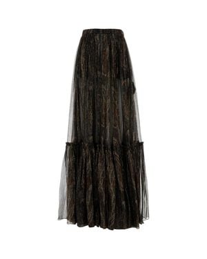 Saint Laurent Multi Color Printed Skirt - Black