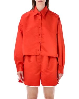Frankie Shop Arlen Satin Boxy Shirt - Red