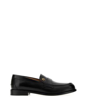 Versace Versatile Leather Loafers For - Black