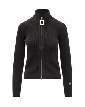 JW Anderson J. W. Anderson Stylish Cardigan With Zip Closure - Black