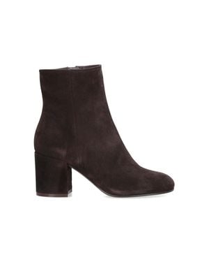 Gianvito Rossi Suede Chelsea Boots With Leather Lining And Calf Leather Sole - White