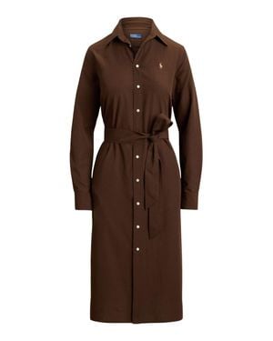 Ralph Lauren Belted Shirt Dress - Brown