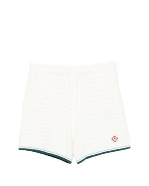 CASABLANCA Terry-Cloth Drawstring Shorts With Secure Fastening - White