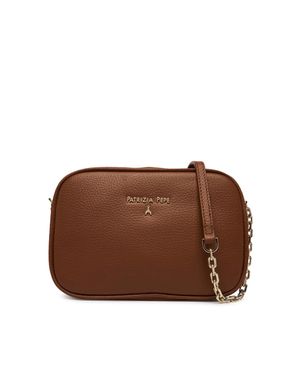 Patrizia Pepe Elegant Mini Leather Tote Bag - Brown