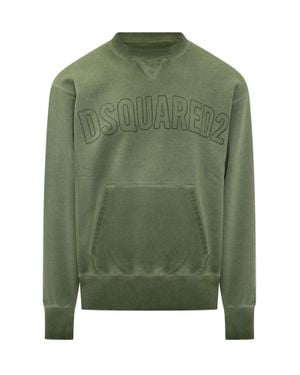 DSquared² Long Fit Military Knit Pullover - Green