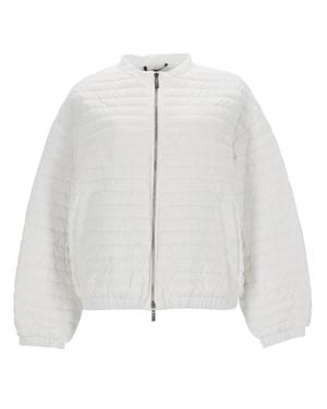 Moorer Zip-Up Quilted Jacket - White