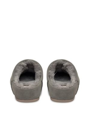 UGG Suede Shearling-Lined Slippers - Black