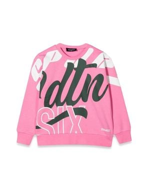 DSquared² Crewneck Sweatshirt Allover Writing - Pink