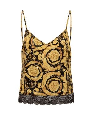 Versace Silk Baroque Tank Top - Multicolor