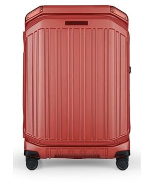 Piquadro Medium Front-Opening 4-Wheel Trolley - Red