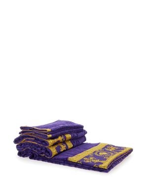 Versace Five-Piece Cotton Baroque Towel Set - White