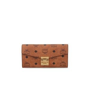 MCM Cowhide-Trim Wallet - White