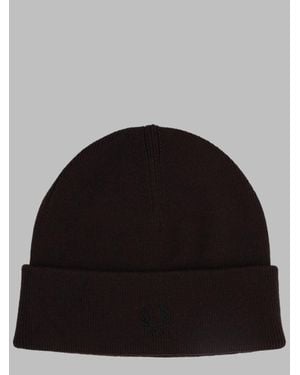 Fred Perry Ribbed Knit Beanie - Black
