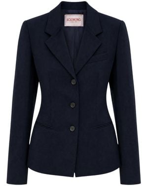 Iceberg Wool-Blend Tailored Jacket For - Blue