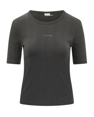 Calvin Klein Logo-Emblazoned T-Shirt - Black