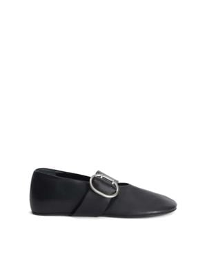Jil Sander Leather Ballerina Shoes - Blue