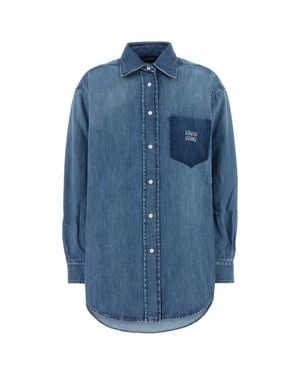 Miu Miu Oversized Solid Shirt - Blue
