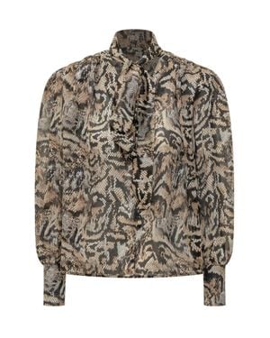 ACTUALEE Print Shirt - Gray