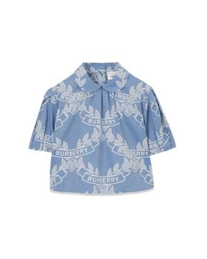 Burberry Puff Sleeves Polo Ada - Blue