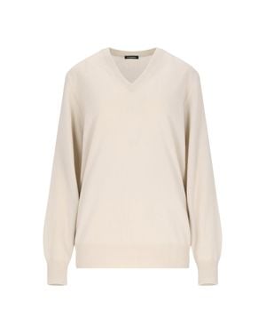 Canessa Lightweight 100% Cashmere Sweater - White