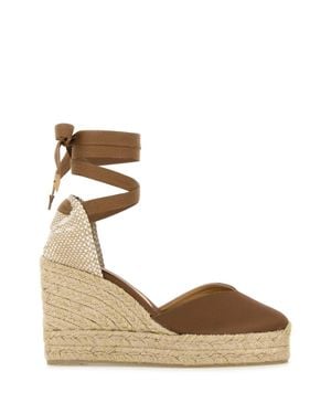 Castañer Textured Espadrille Wedge - Metallic