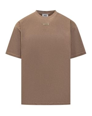 Gcds Essential Logo T-Shirt - Brown