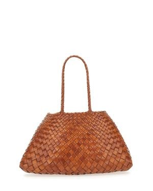 Dragon Diffusion Large Double Handle Woven Tote Bag - Brown