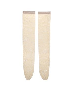 Valentino Lace Knee-Highs - White