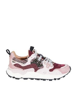 Flower Mountain Yamano 3 Suede & Wool-Knit Sneaker - Pink
