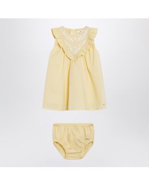Chloé Cotton Mini Dress With Culottes - Yellow