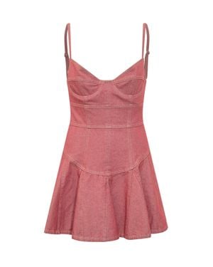 open lace back dress Stylish Fuchsia Sequin Illusion Halter Neck Mermaid Prom Dress main image 1