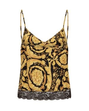 Versace Silk Baroque Tank Top - Multicolor