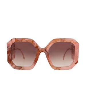 Philipp Plein Refined Square-Rectangle Sunglasses - Pink